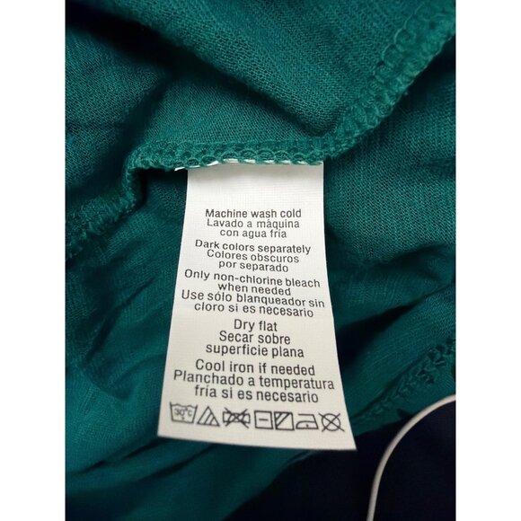 Calvin Klein Jeans Womens Teal Cotton Blend Patterned Tunic Top Sz L - Picture 9 of 14